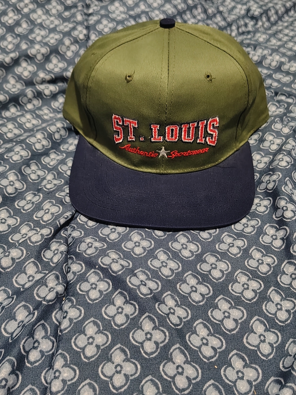 NOS St. Louis Embroidered Baseball Cap - Olive Green & Navy